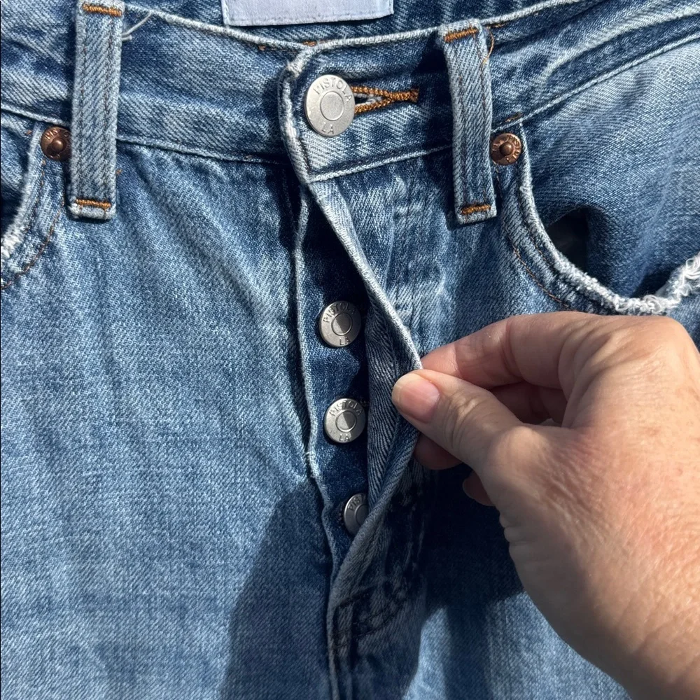 Pistola light wash distressed denim button fly Jeans 26 grunge Y2K
